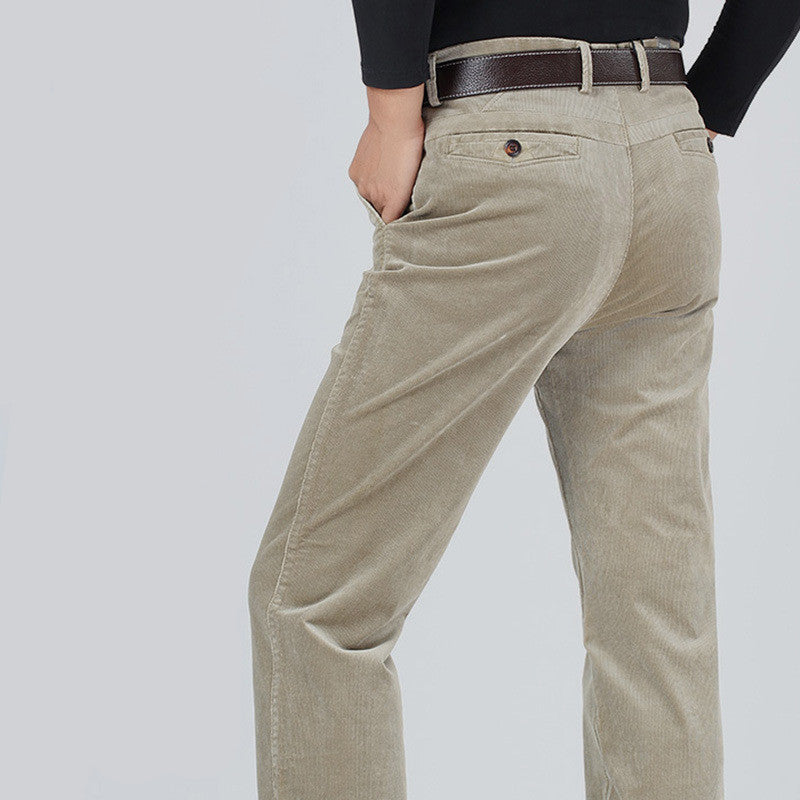 Men's corduroy pants loose and straight