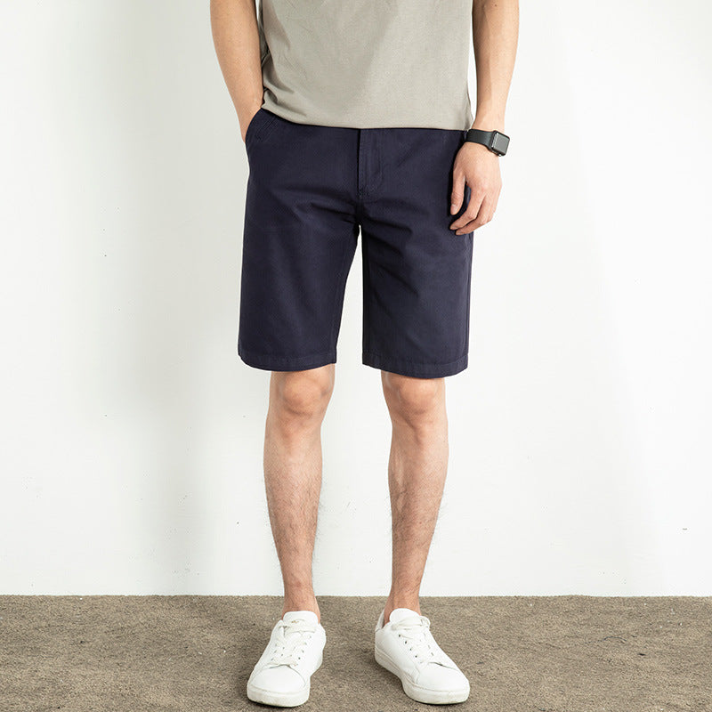 White Shorts Men's Loose-fitting Cotton 5-point Pants