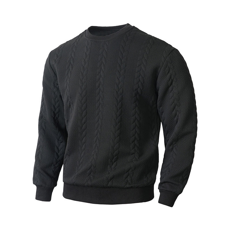 Men's Versatile Solid-color Crewneck Pullover Hoodie