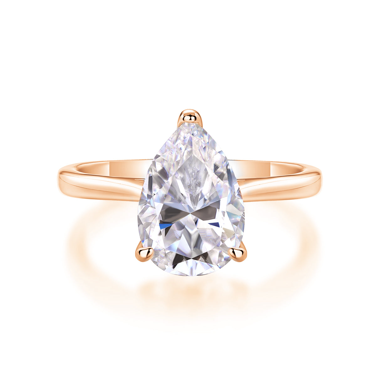 The Ultimate Simplicity - Set With Top-quality Heart-shaped Moissanite S925 Silver And Platinum-plated Diamond Wedding Ring. The Ring Can Be Tested With A Diamond Pen In Yellow Gold And Rose Gold