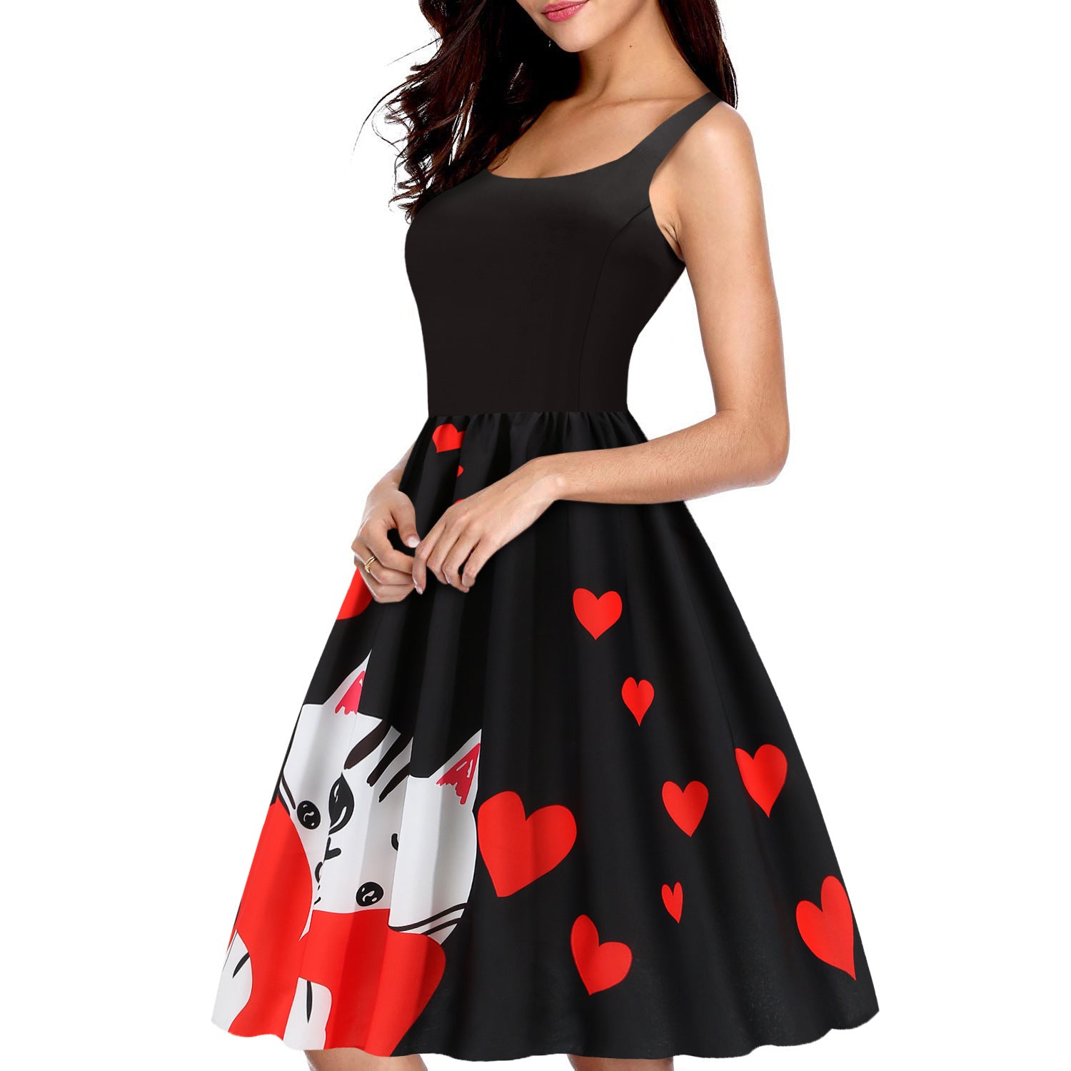 Heart Shaped Print Dress Valentine’s Day special