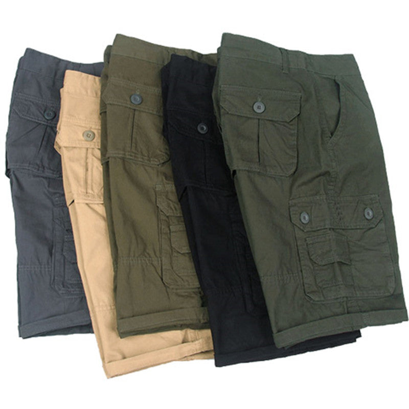 Men's Tooling Big Pocket Beach Casual Cotton Shorts