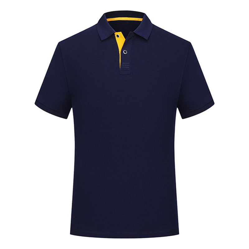 Solid Color Polo Collar Casual T-shirt