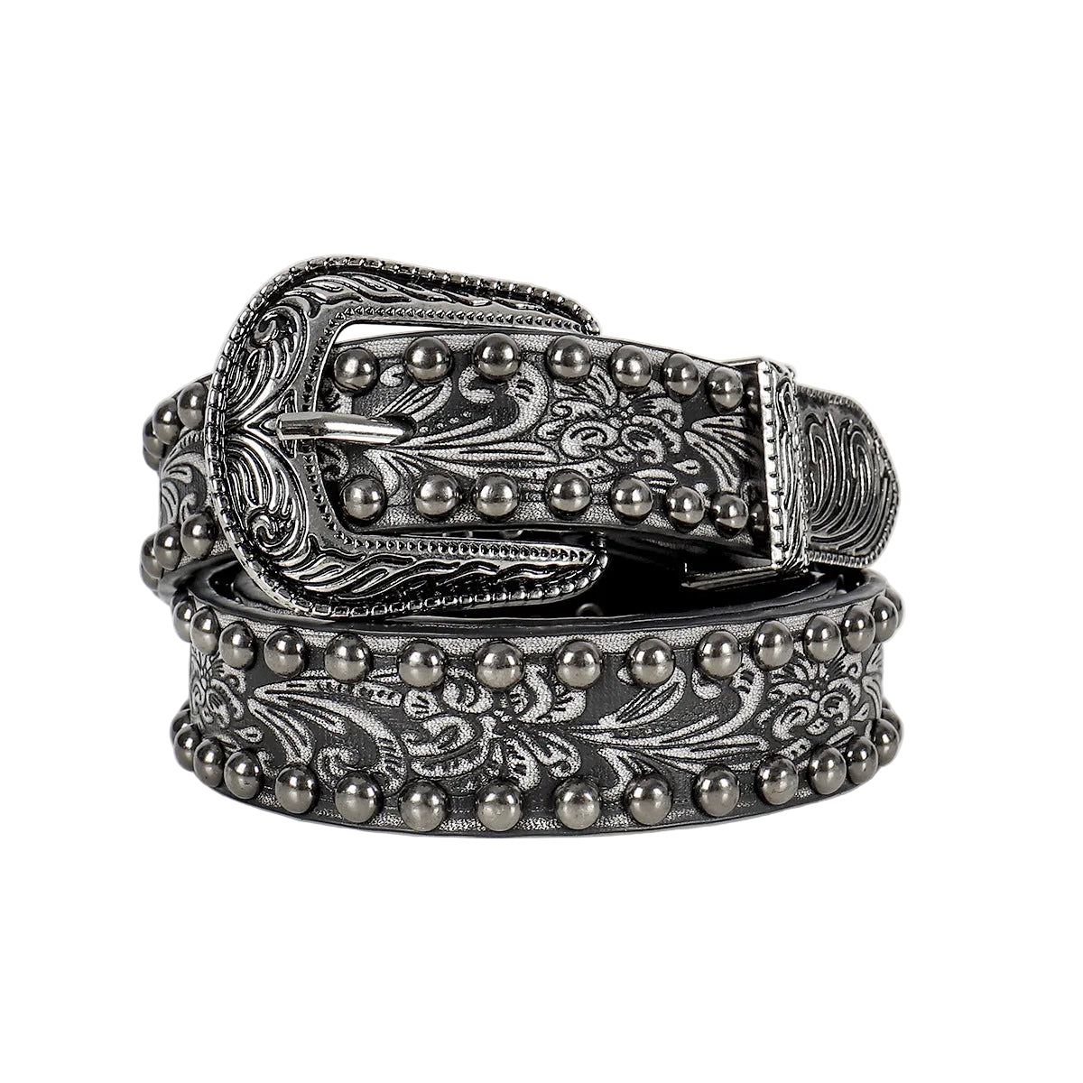 Vintage Threading Rivet Embossed Pin Buckle Belt