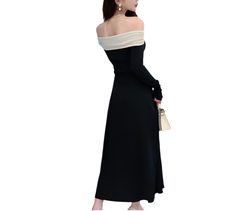 Off-shoulder Knitted Dress Women