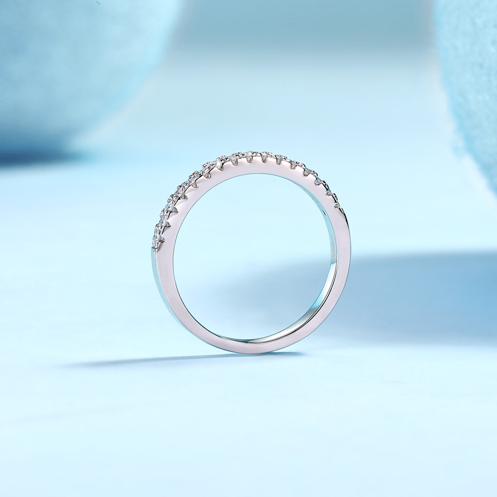 Parallel World - A Wedding Ring Set With Top-quality Moissanite S925 Silver And Platinum-plated Diamond Can Be Tested With A Diamond Pen. The Ring Is In Gold And Rose Gold