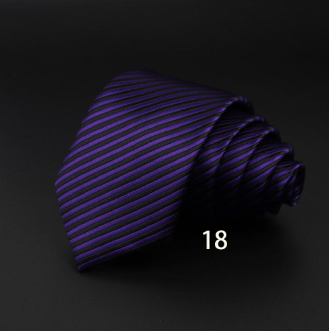 Striped British Gentleman Polyester Fiber Tie