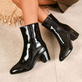 Chunky Heel Pointed Toe Boots