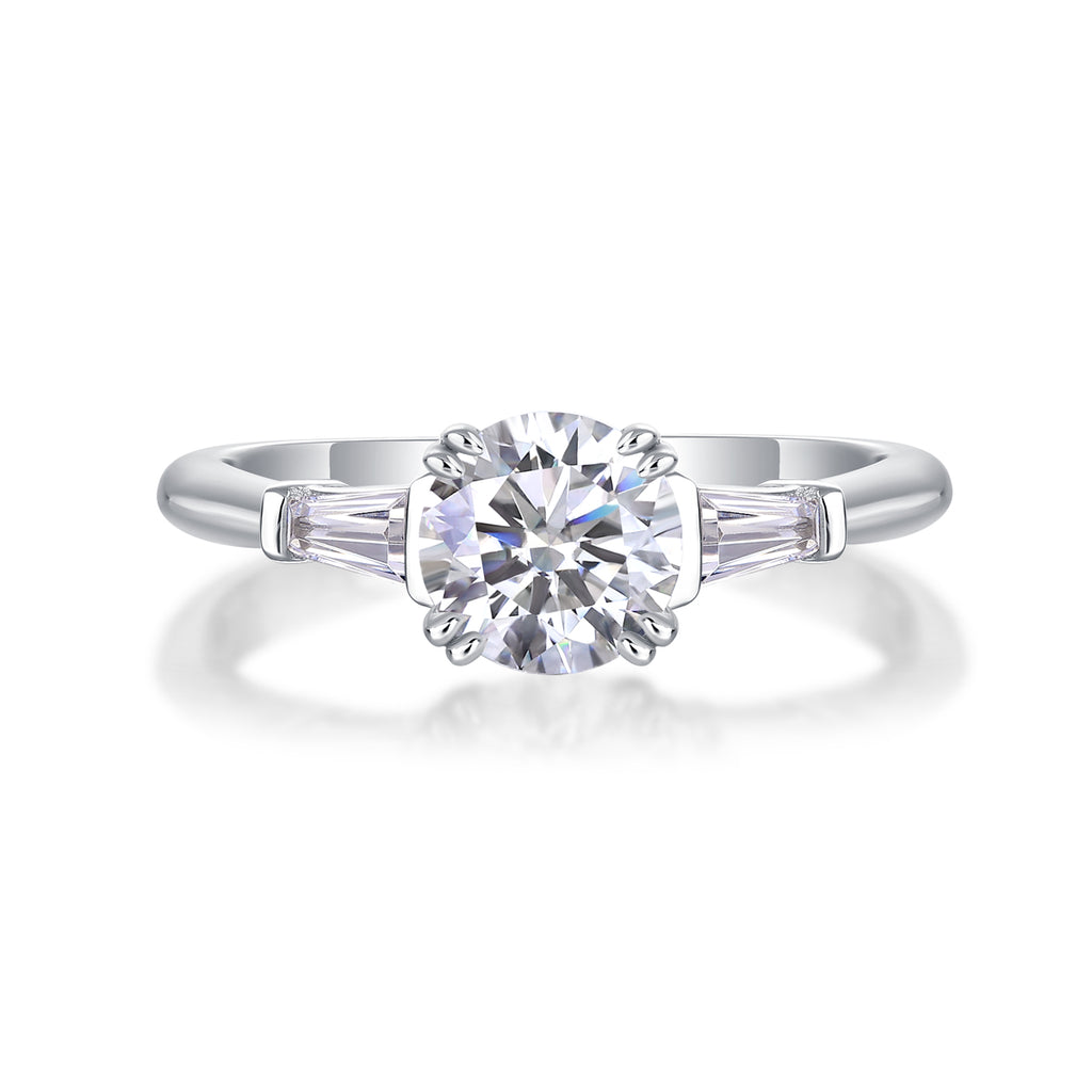 GODDNESS- Set With Top-quality Moissanite S925, Silver And Platinum-plated Diamond Wedding Ring. The Ring Can Be Tested With A Diamond Pen In Yellow Gold And Rose Gold