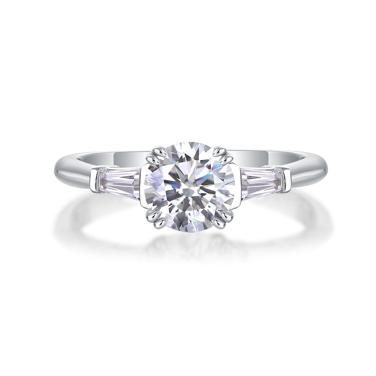 GODDNESS- Set With Top-quality Moissanite S925, Silver And Platinum-plated Diamond Wedding Ring. The Ring Can Be Tested With A Diamond Pen In Yellow Gold And Rose Gold