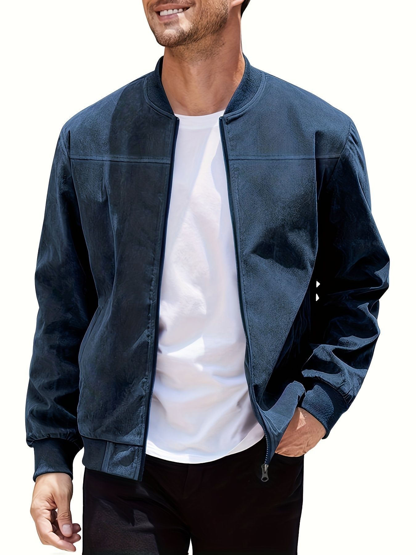 Casual Plus Size Suede Zipper Jacket