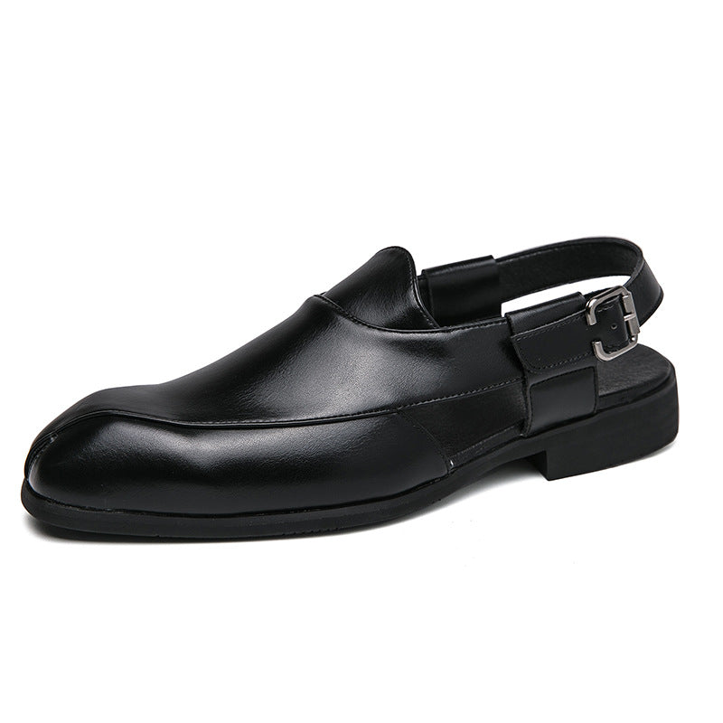 Plus Size Men's Slip-on Fashionable Breathable Lightweight British Style Leather Sandals