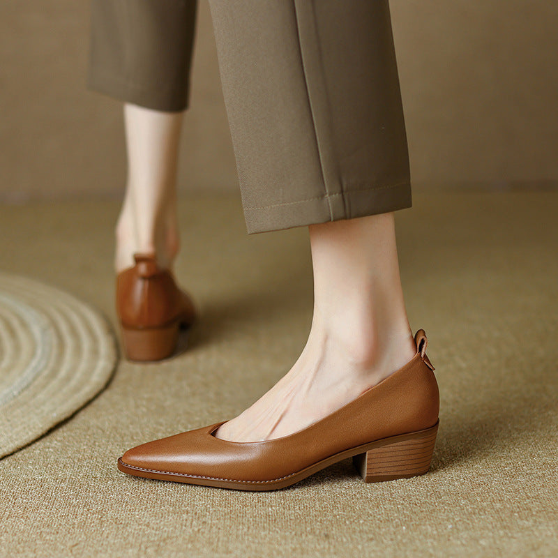 Sheepskin Low-cut Heels