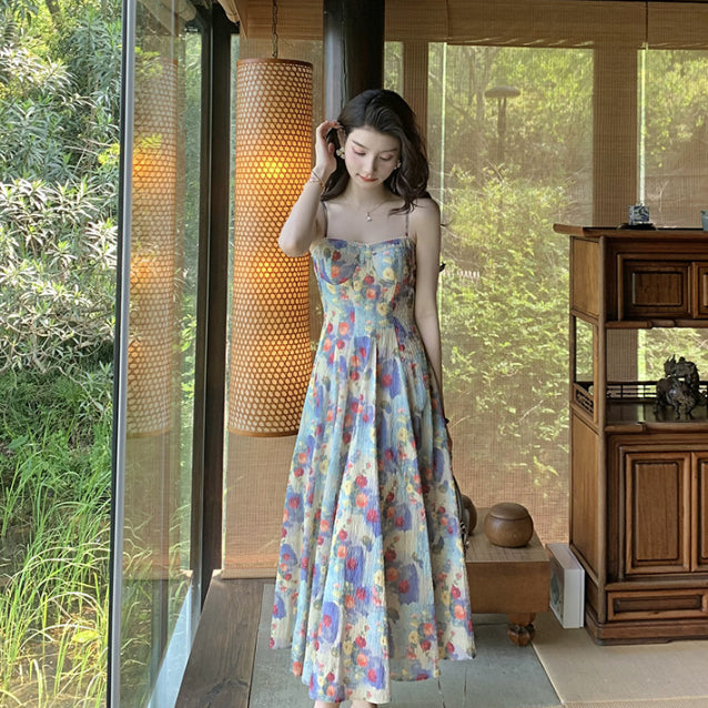 Strapless Maxi Print Dress