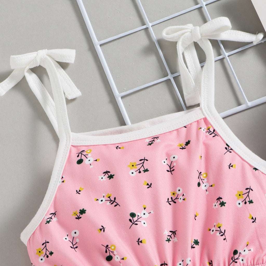 Children's Fashion Printing Strap Jumpsuit