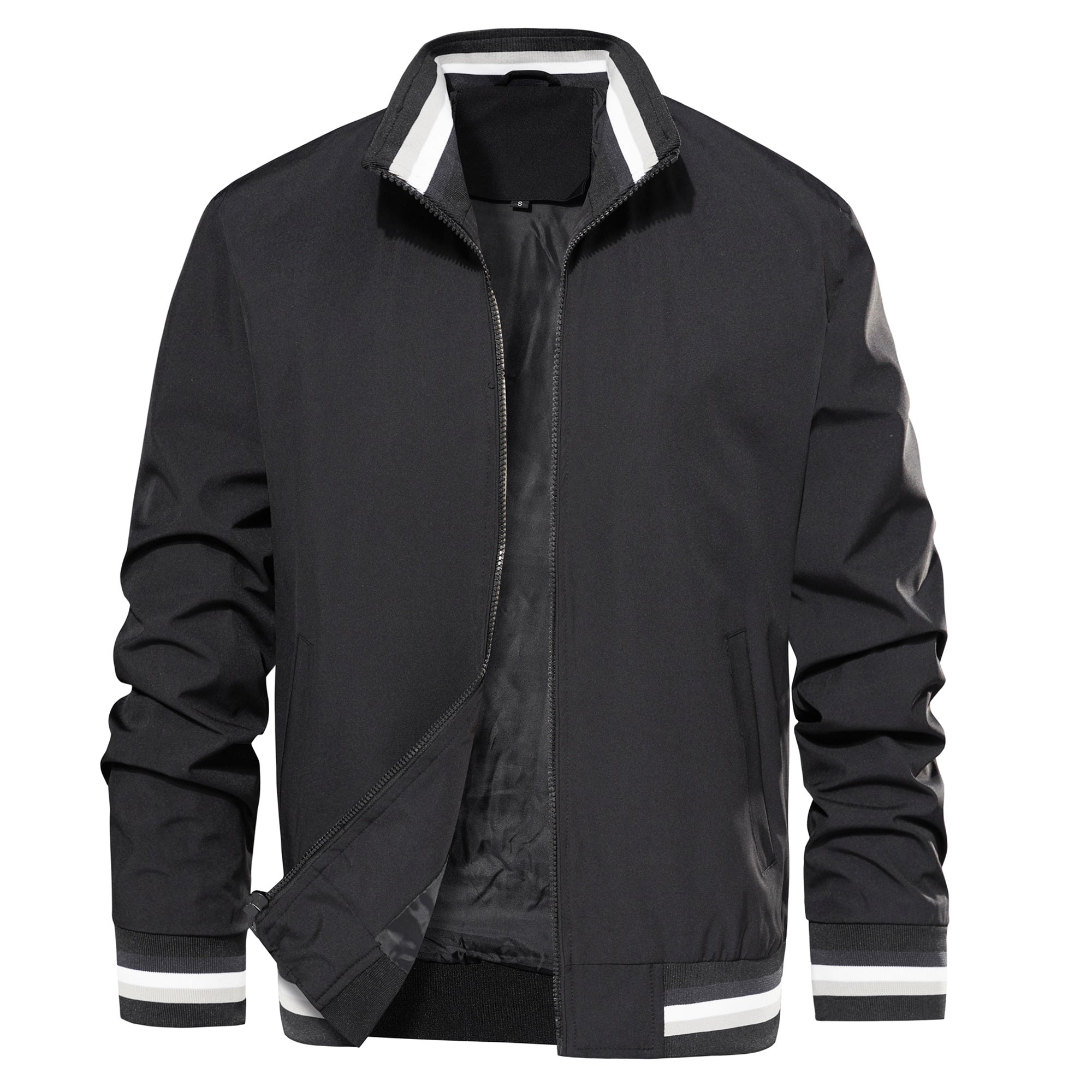 Bomber Jacket Lightweight Casual Windbreaker Spring Fall Zip Up Coat