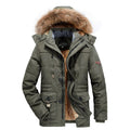 Men's Cotton-padded Coat Mid-length Fleece-lined Thickened