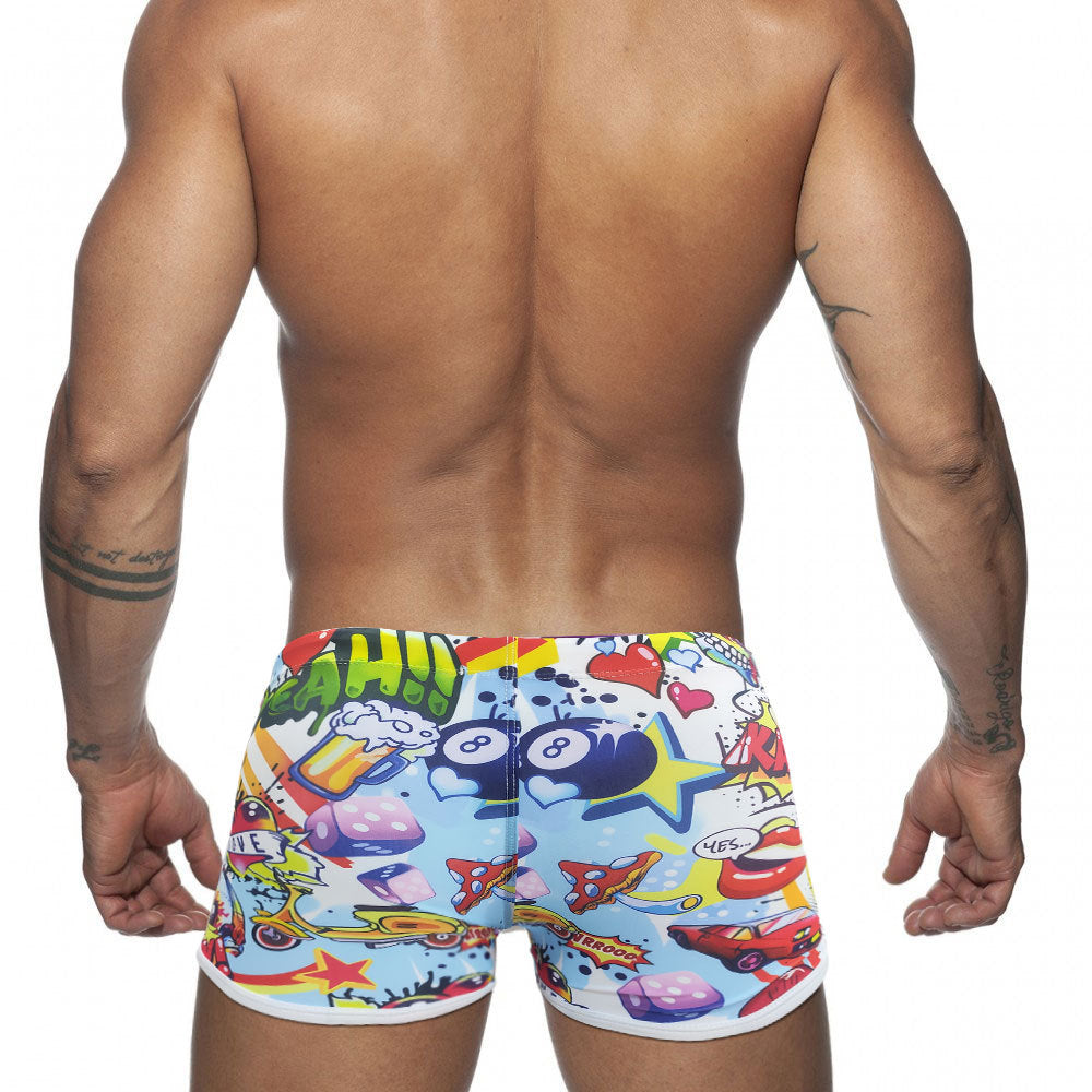 Cartoon Boxer Swimming Trunks Men