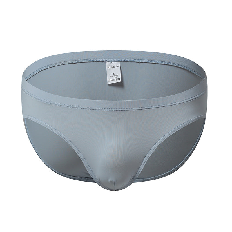 Ultra-thin Nylon Ice Silk Men's Underwear Comfortable Solid Color Transparent Trendy Men's Briefs