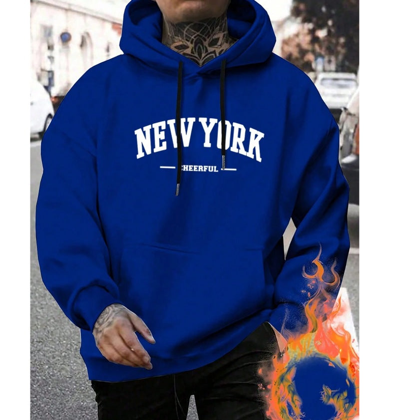 Men's Casual American-style Retro Loose Hooded Sweater