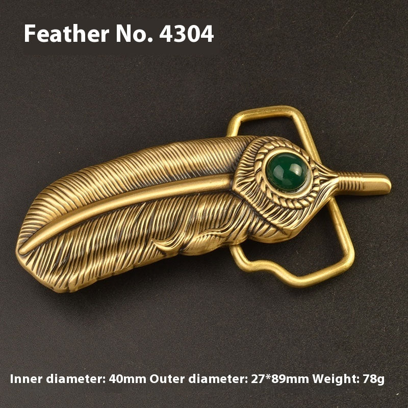 Pure Brass Belt Buckle Outer Wear Buckle Plate Pant Belt Buckle Accessories