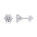 Quiet - Set With 1-carat Top-quality Moissanite S925 Silver And Platinum-plated Stud Earrings, A Fashionable And Trendy Accessory That Can Be Tested With A Diamond Pen