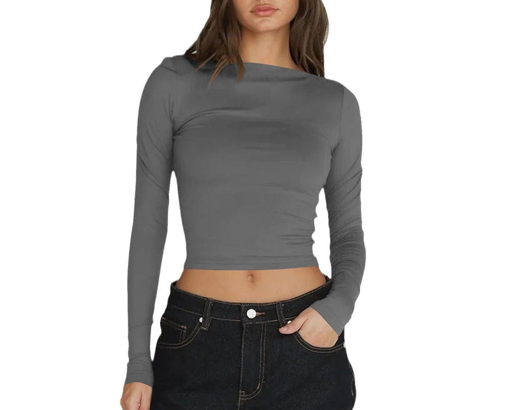 Off-neck Navel  Versatile Top