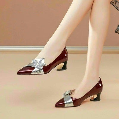 Thick Heels Pointed Toe