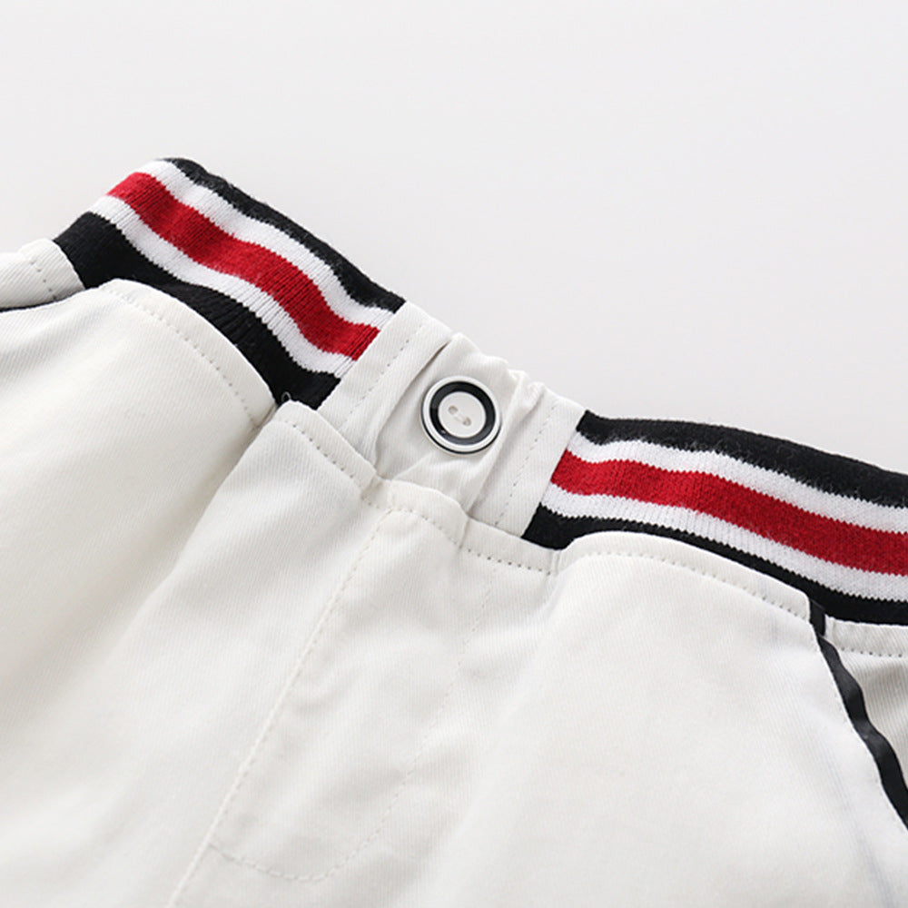 Short sleeve T-shirt white pants  suit