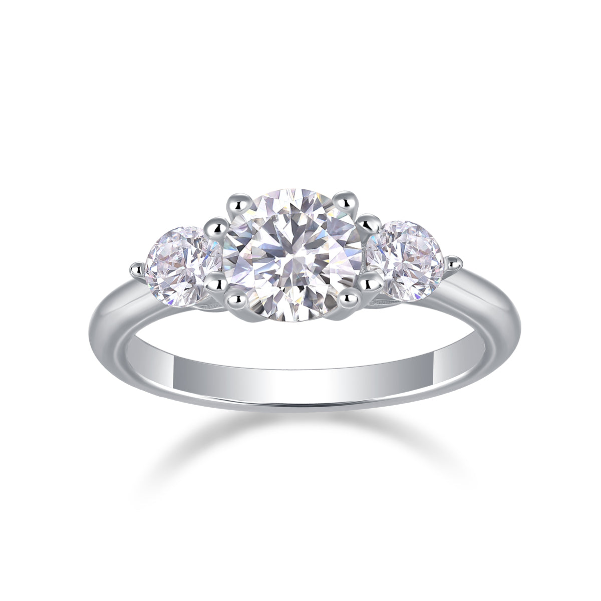Time Prelude - A Wedding Ring Set With 1-carat And 2-carat Top-quality Moissanite S925 Silver And Platinum-plated Diamond Can Be Inspected With A Diamond Pen