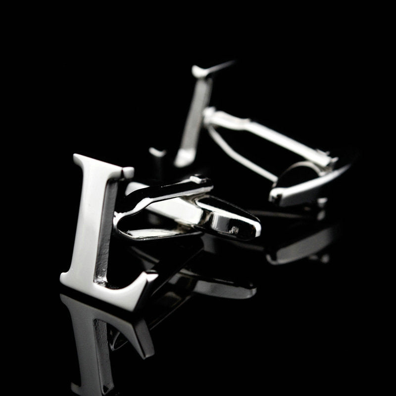 English alphabet cufflinks cuff nails men's French buttons
