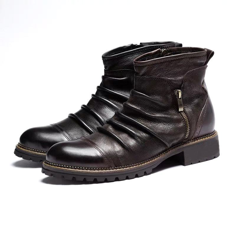 Cowboy leather high top  boots