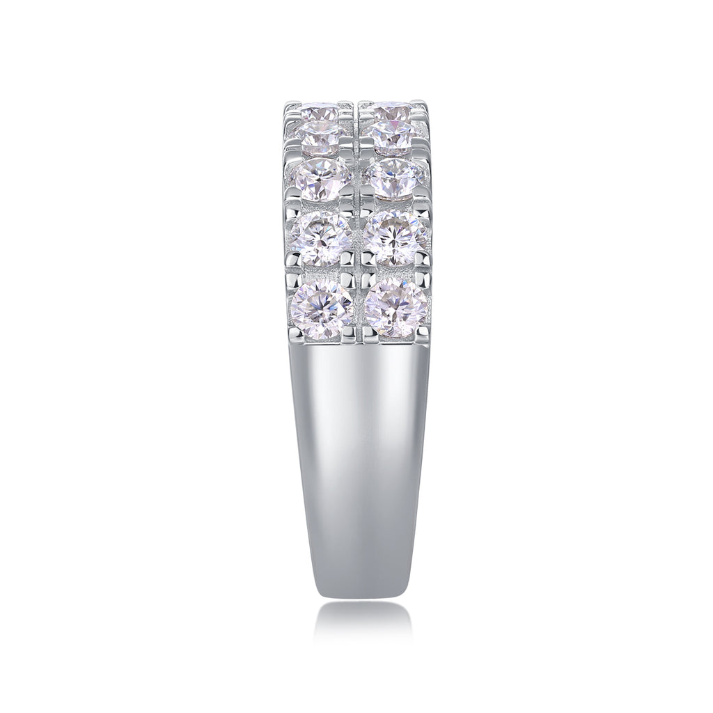 Starry Sky - A Wedding Ring Set With Top-quality Moissanite S925 Silver And Platinum-plated Diamond Can Be Inspected With A Diamond Pen
