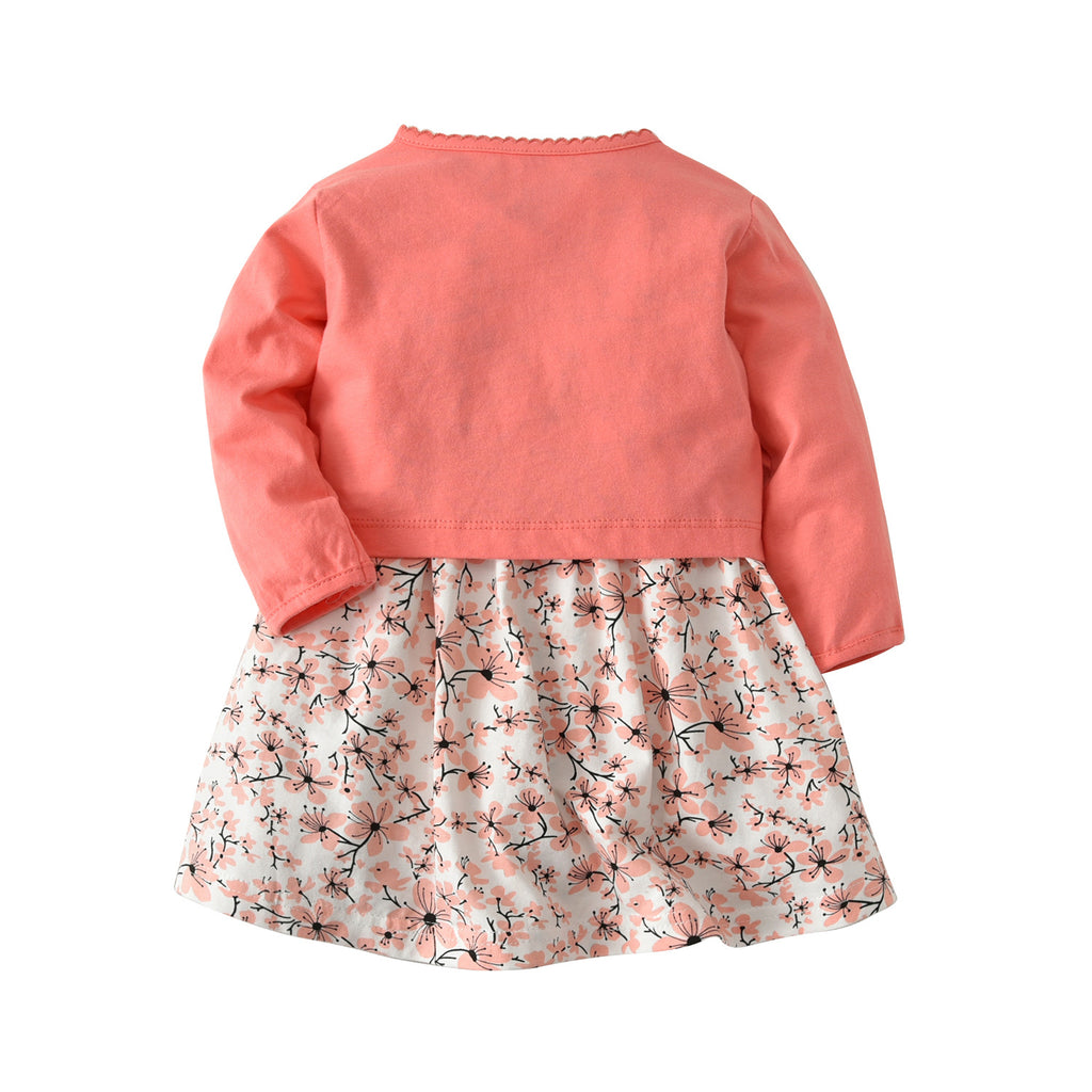 long sleeved  two piece floral skirt  cotton fabric