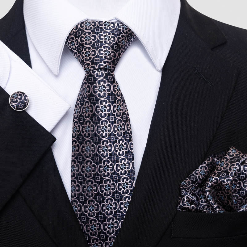 Men's Business  Tie Square Scarf Cufflinks Set