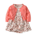 long sleeved  two piece floral skirt  cotton fabric