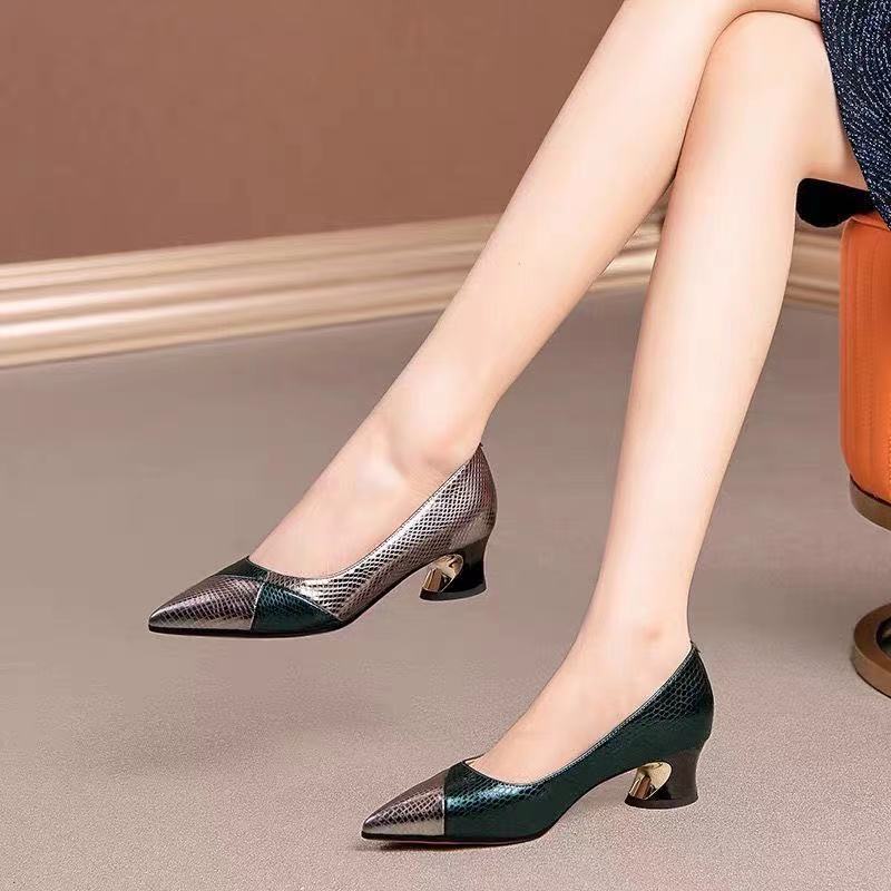 Thick Heels Pointed Toe