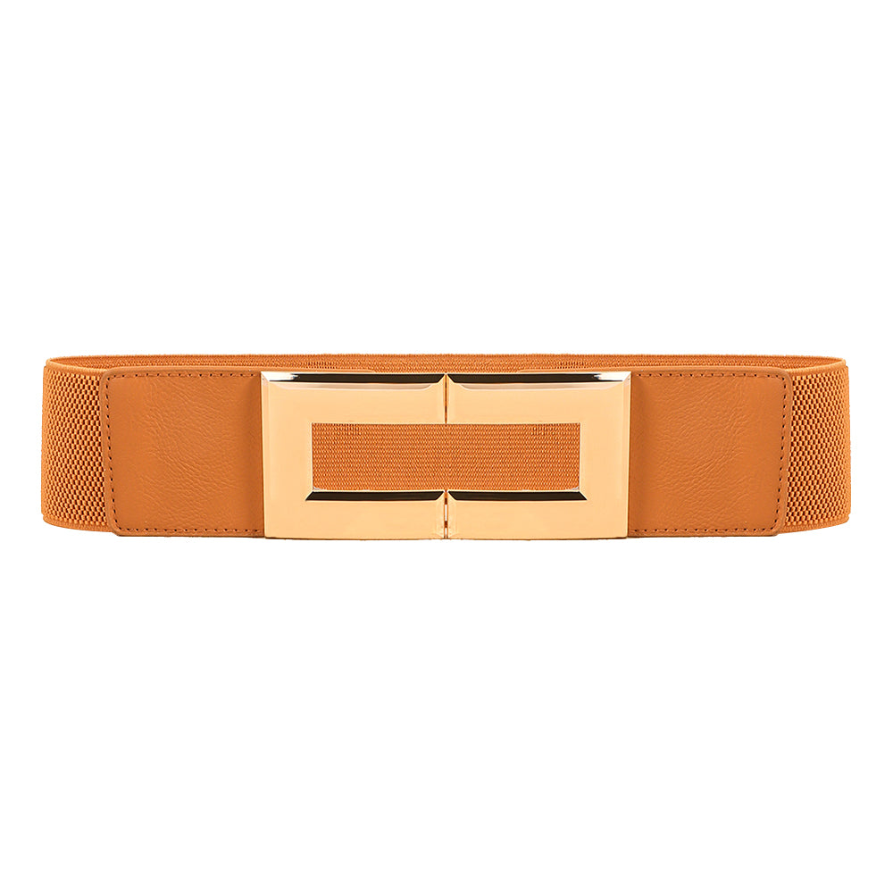 Elastic  Metal Square Buckle Belt