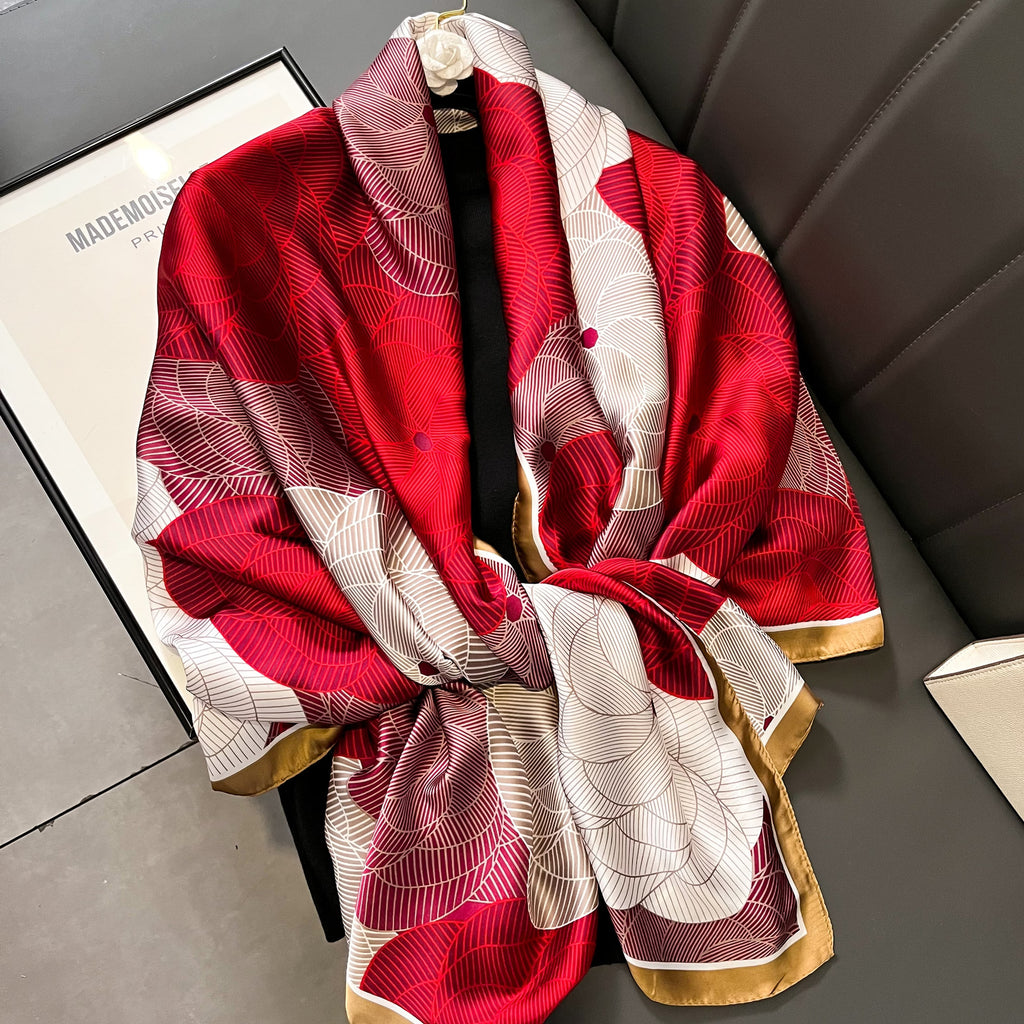 Silk Scarf Bright Butterfly  Long Shawl
