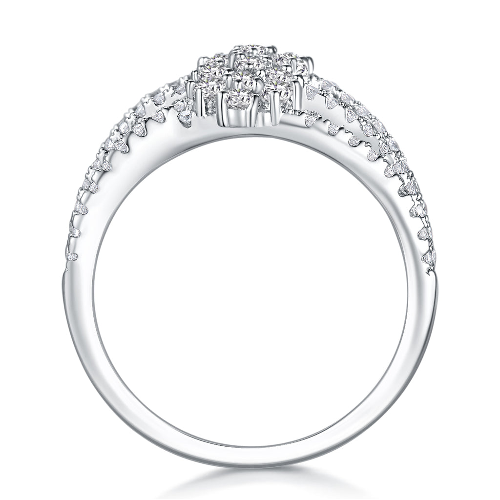 Winter Love Song - A Wedding Ring Set With Top-quality Moissanite S925 Silver And Platinum-plated Diamond Can Be Tested With A Diamond Pen. The Ring Is In Gold And Rose Gold