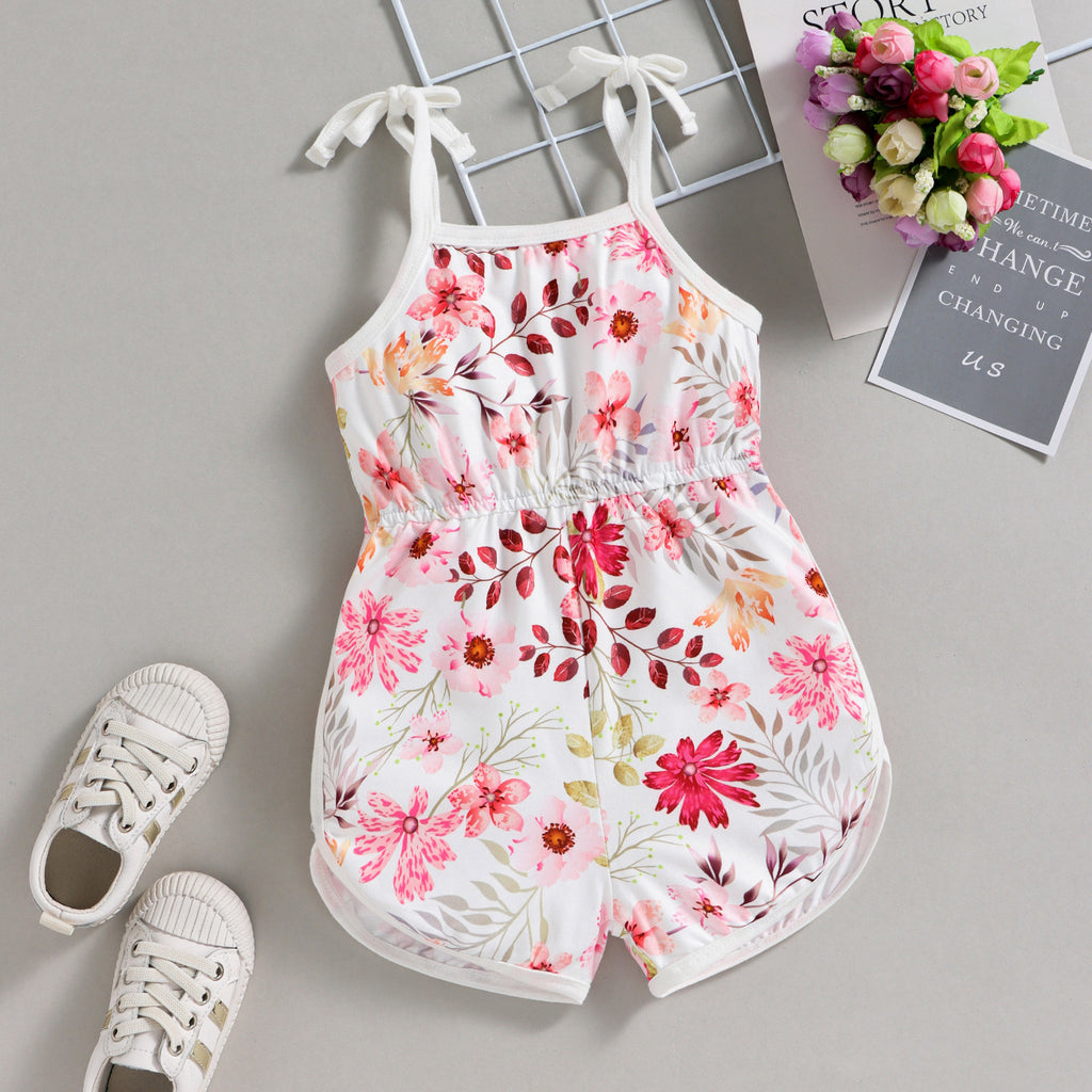 Children's Fashion Printing Strap Jumpsuit