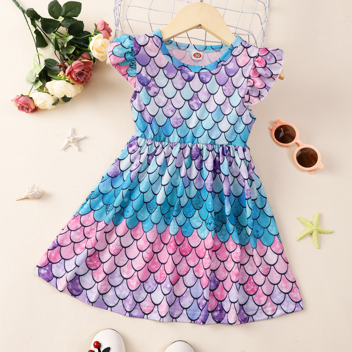 Flounced Sleeve Dress Girl  Dress