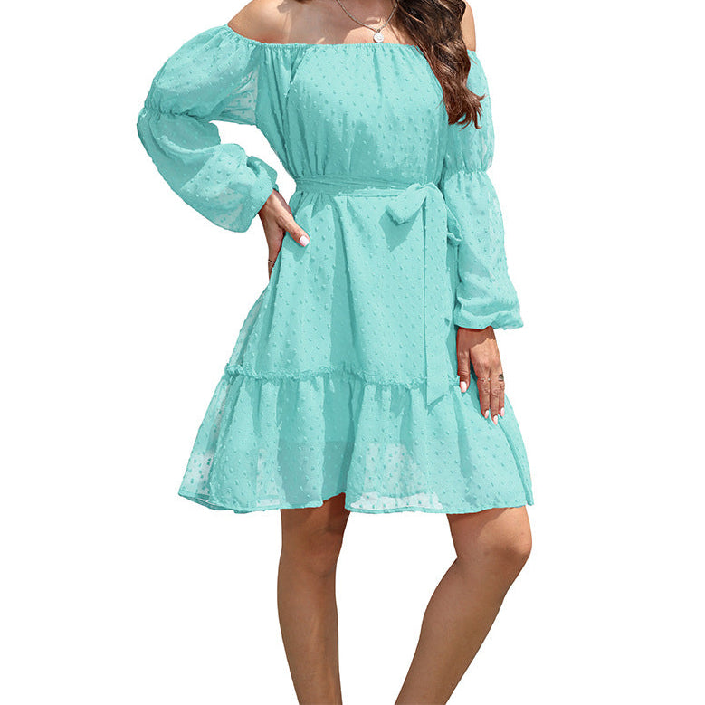 Fashion One-shoulder Long Sleeve Dress