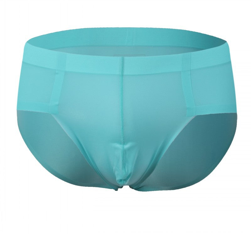 Men's Underwear Low Waist Briefs Ice Silk Transparent Shorts