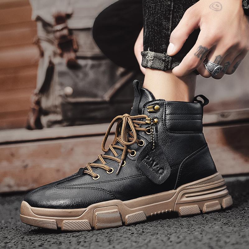 Men High Top Tooling Boots