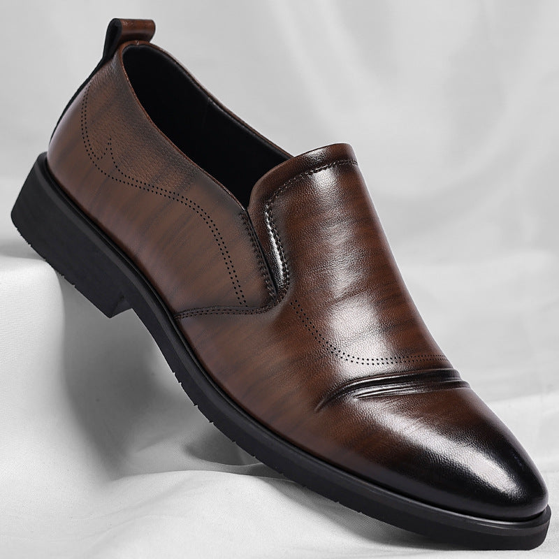 Plus-Size Vintage Business Slip-On Leather Shoes