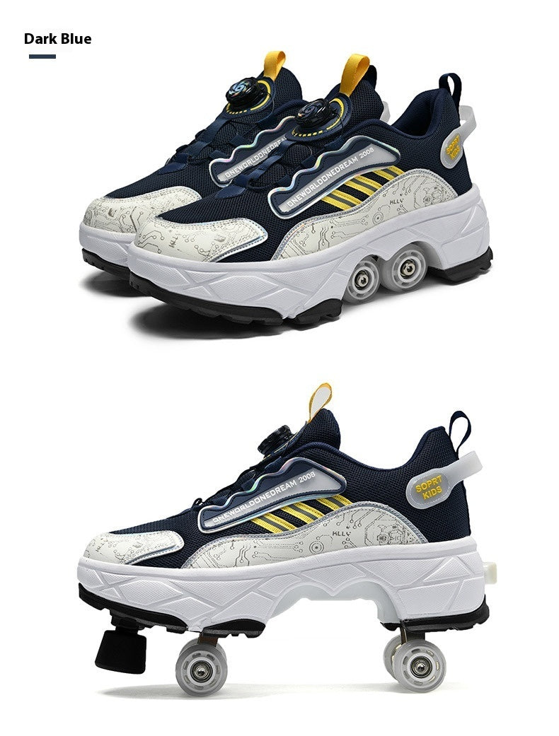 Skates Four-wheel Invisible Deformation