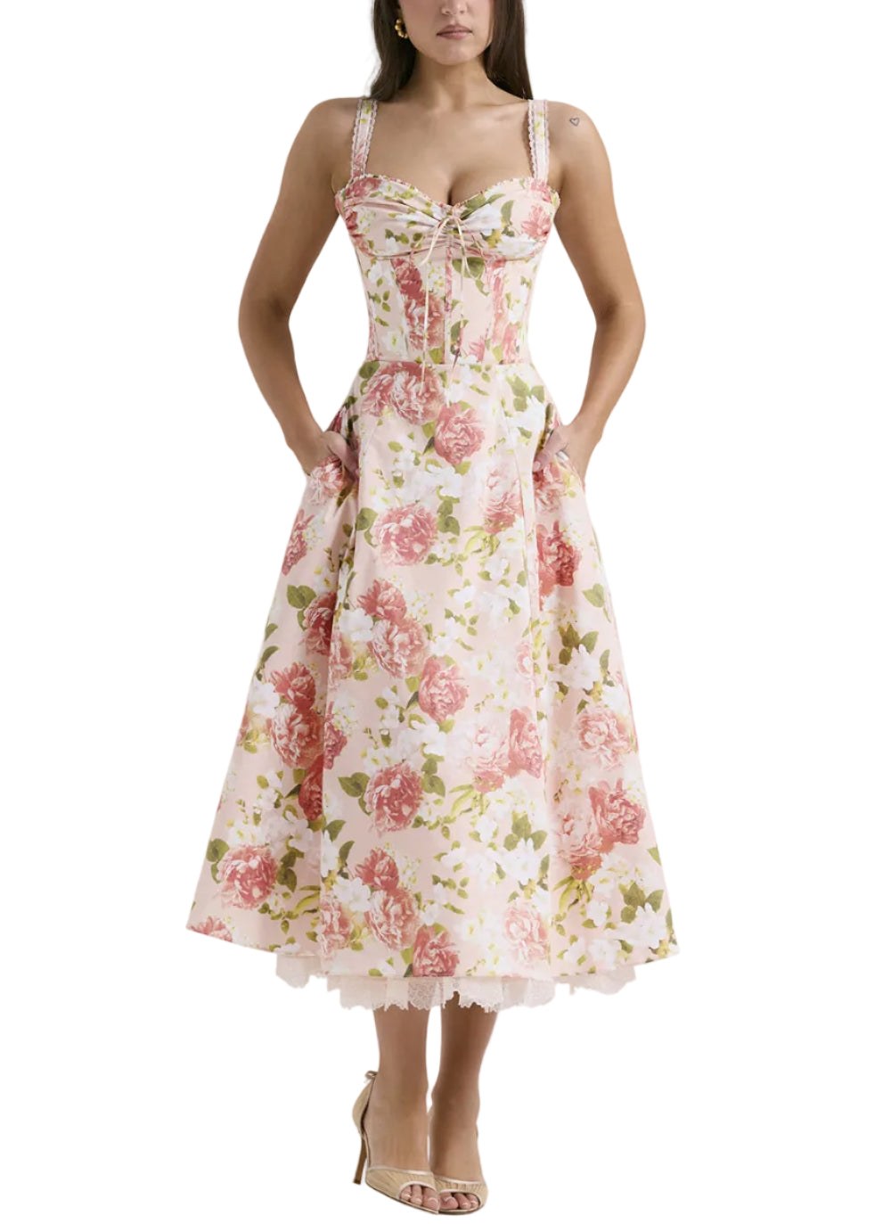 Floral Series French Strap Gentle Dress
