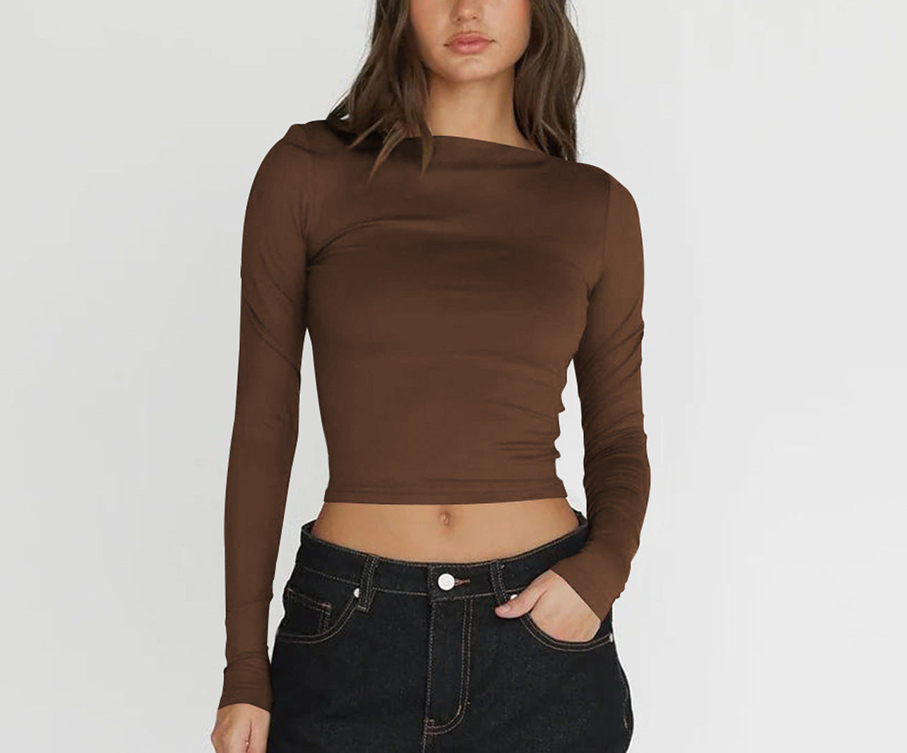 Off-neck Navel  Versatile Top
