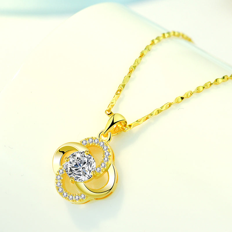 18 K rose gold 925 Sterling Silver  Necklace Valentine''s Day Gift
